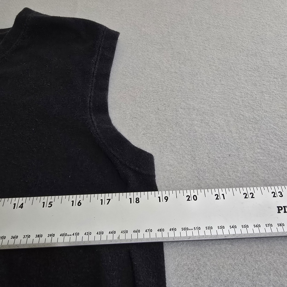 Apt 9 Mens Medium Black Sweater Vest V-Neck Cotton Blend Ribbed Pullover Knit - Picture 6 of 7